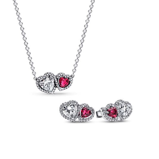 Dāvanu komplekts: Halo sirds kulona kaklarota & Halo sirds stīpiņu auskari