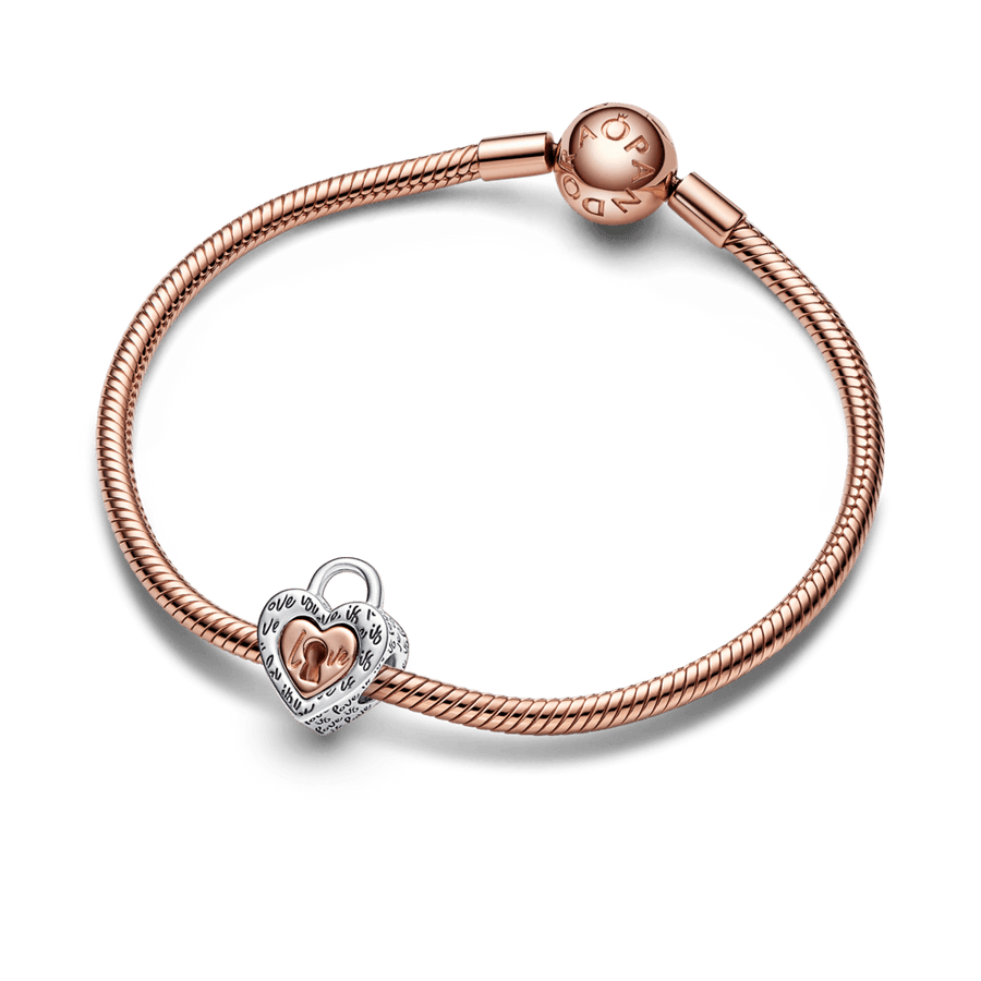 Divtoņu slēdzenes ar sadalāmu sirdi amulets