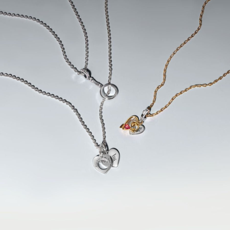 Iegravējams sirds un bultas dubultais amulets