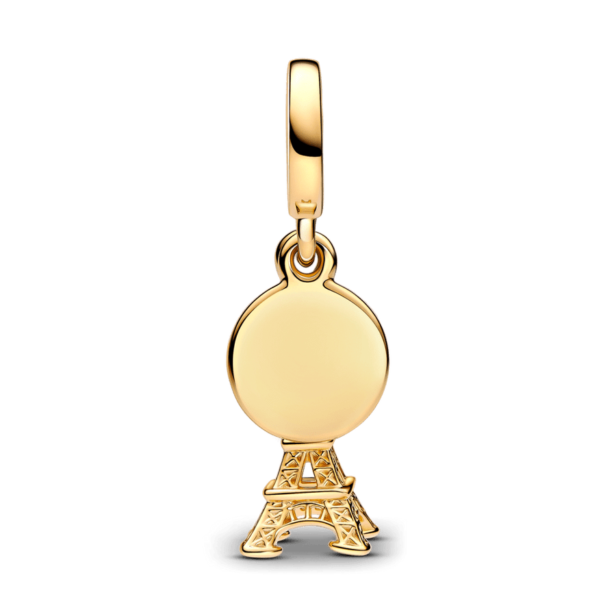 Laboratorijā audzēta dimanta iegravējamais dubultais amulets Parīzes Eifeļa tornis