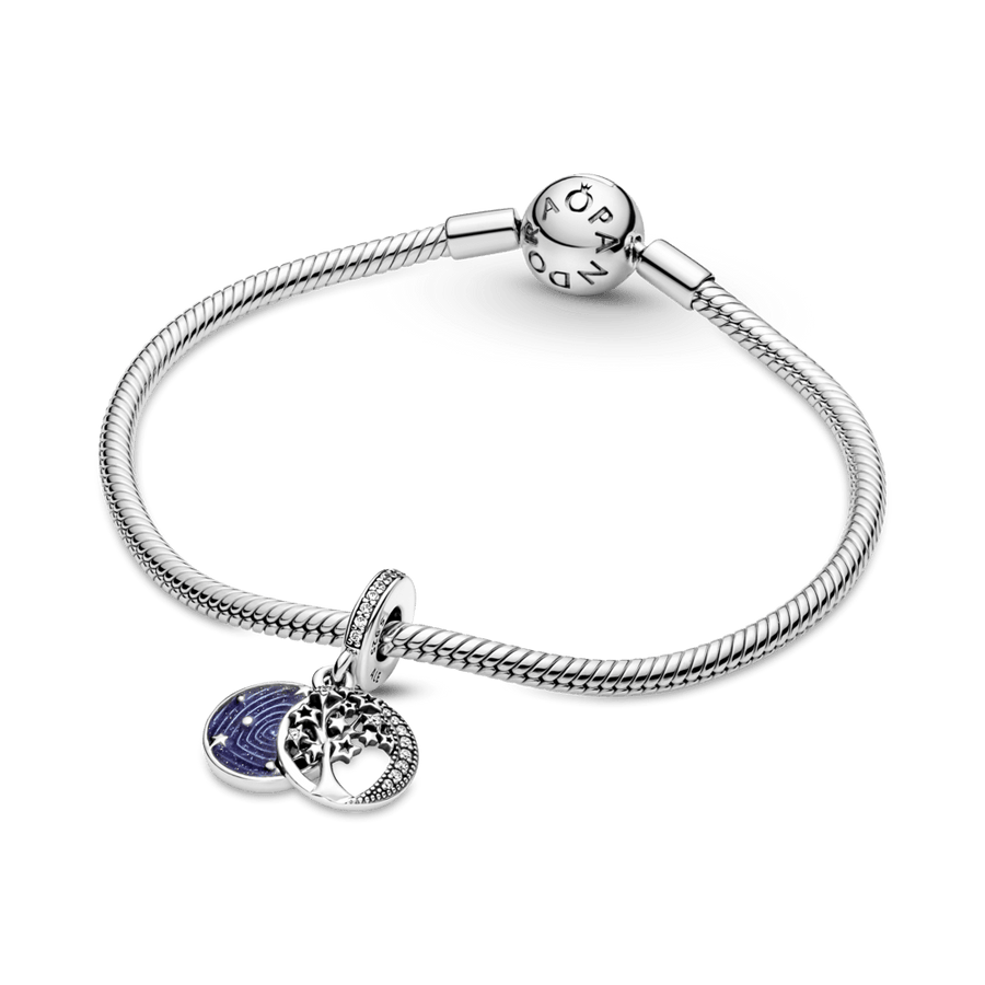 Dubultais, piekarināmais amulets ar koku un galaktikas mēneša motīvu