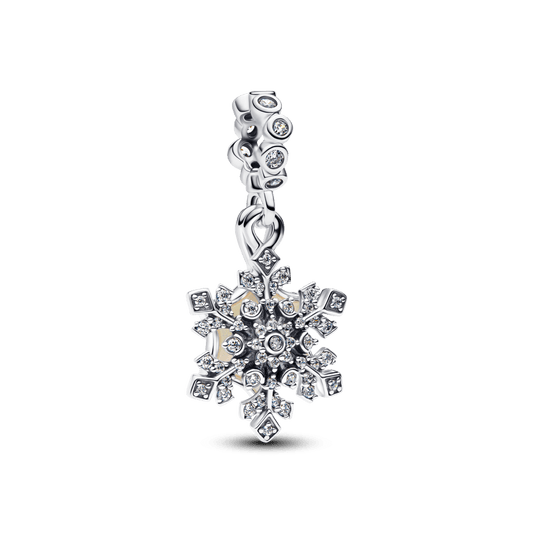 Opalescējošais sniegpārsliņas dubultā kulona amulets