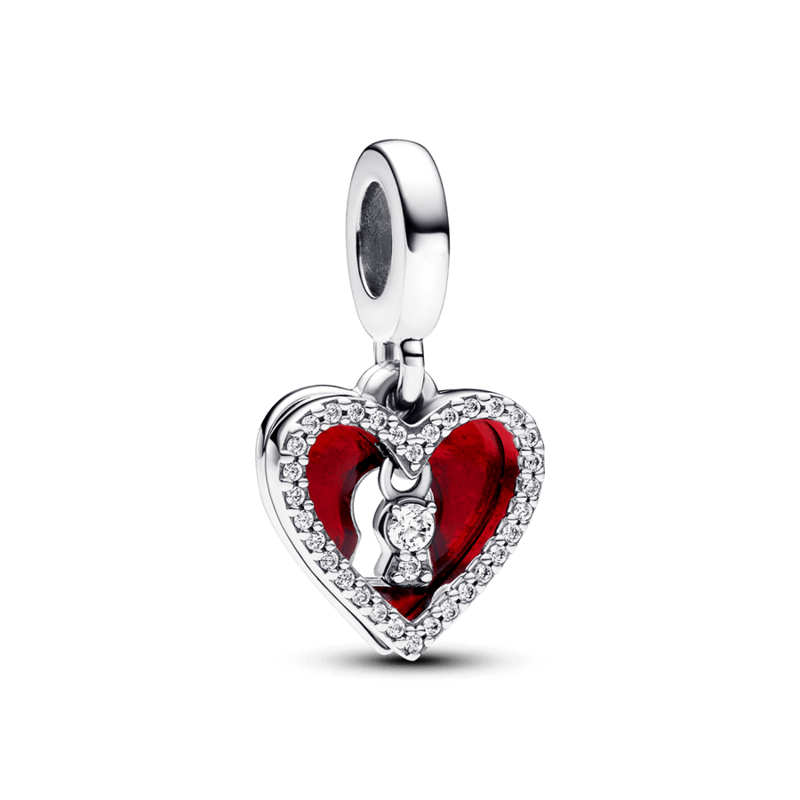 Sarkanās sirds un atslēgas cauruma dubultais amulets