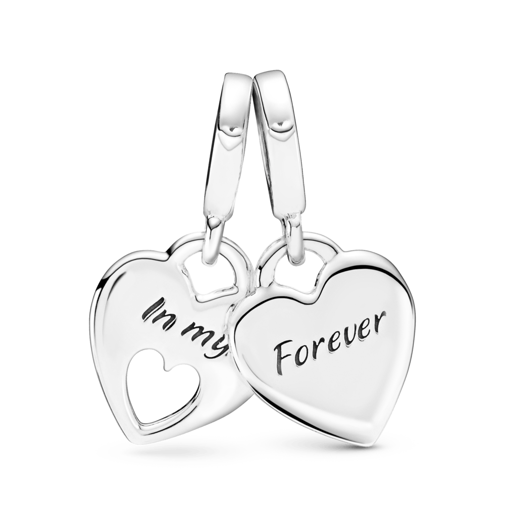 Dalītās sirds amulets ar dubulto piekariņu