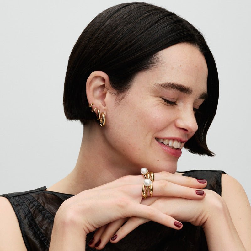 Dubultie Huggie stīpiņu auskari