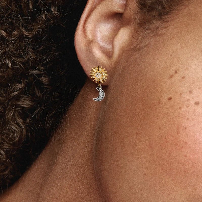 Apgriezti divtoņu stīpiņu auskari Sun & Moon