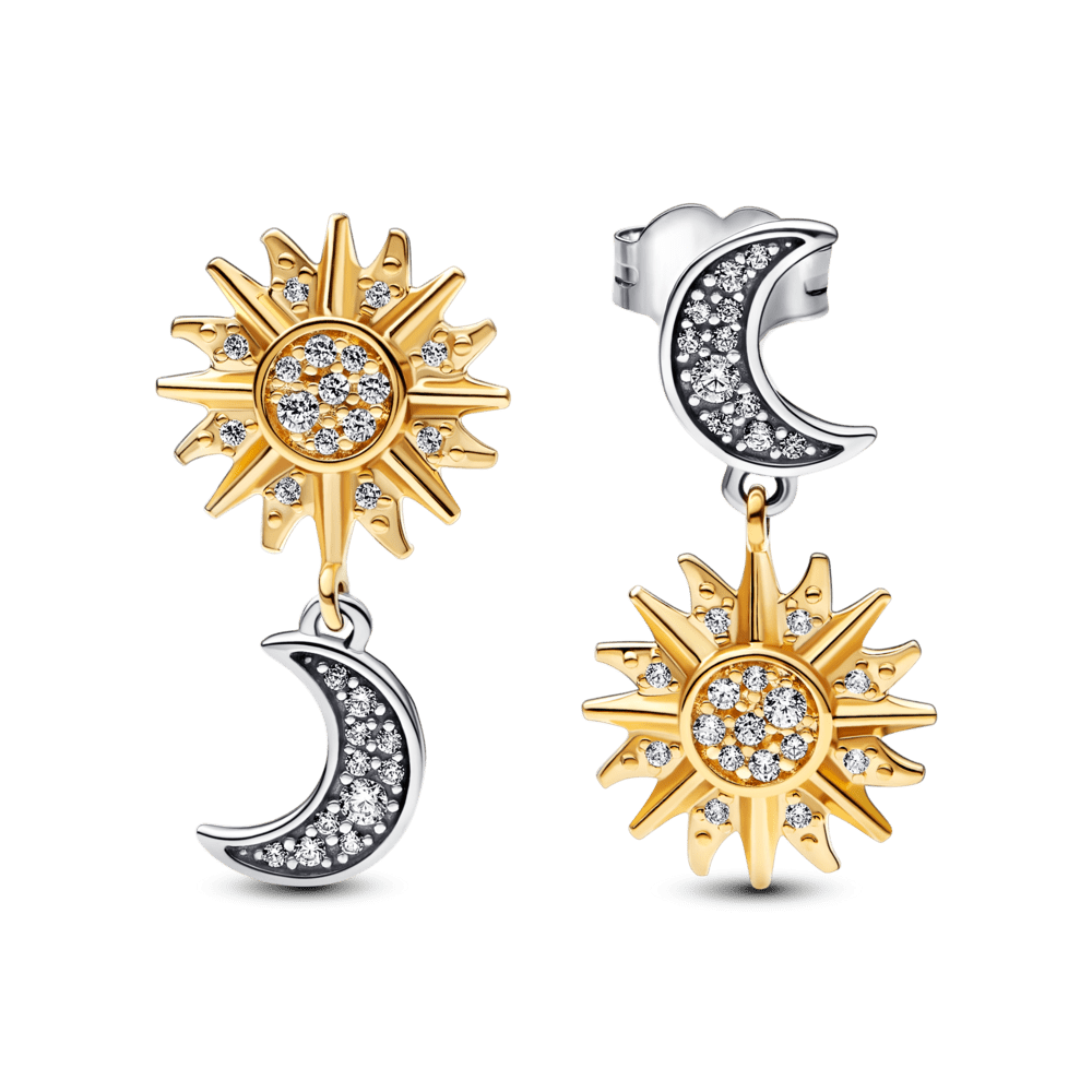 Apgriezti divtoņu stīpiņu auskari Sun & Moon