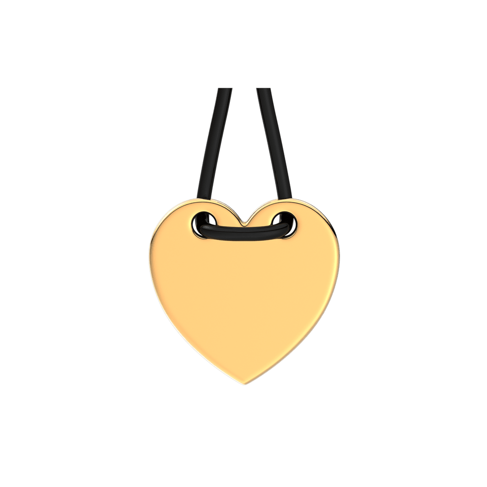 Gravējamā sirds formas melnas auklas slīdņa aproce