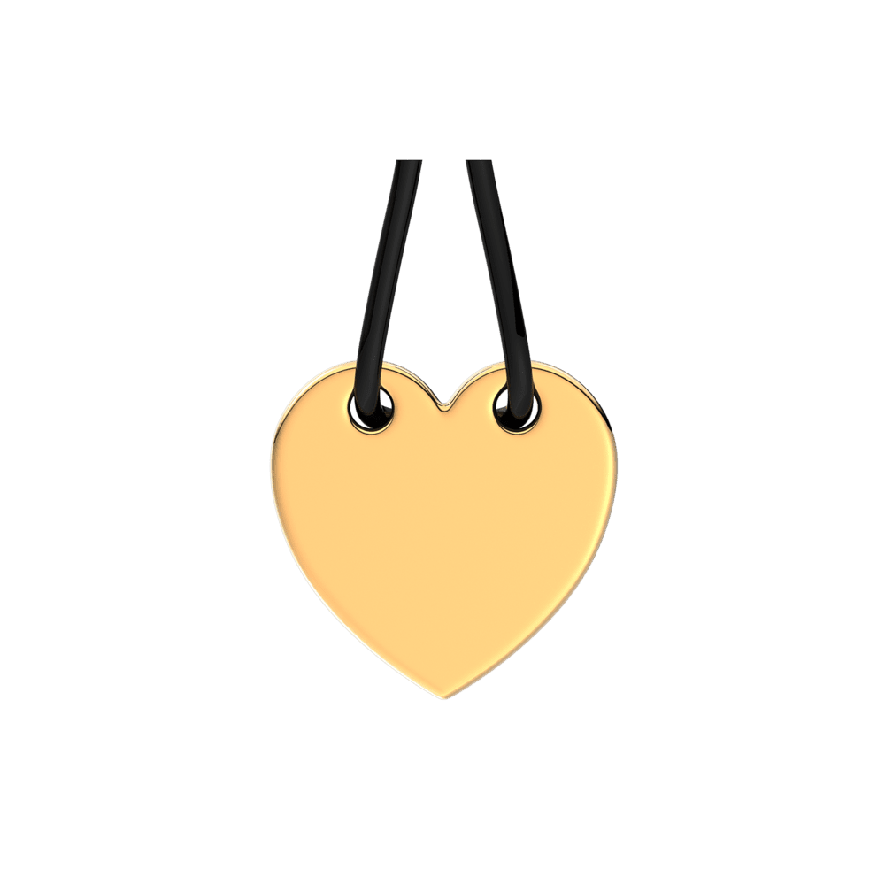 Gravējamā sirds formas melnas auklas slīdņa aproce