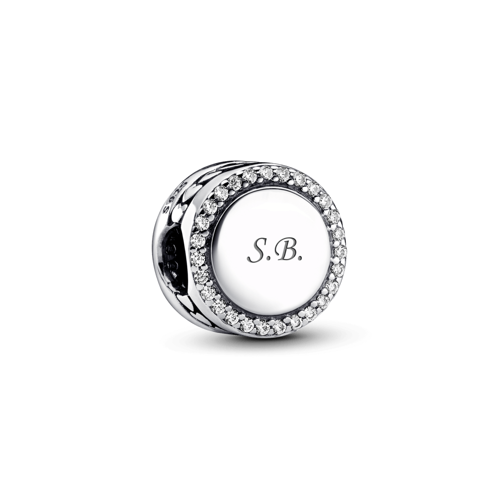 Mirdzošs iegravējams pogas amulets