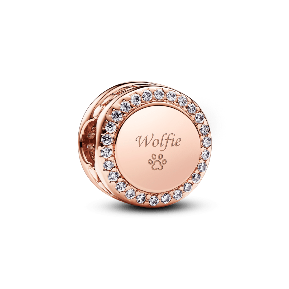 Mirdzošs iegravējams pogas amulets