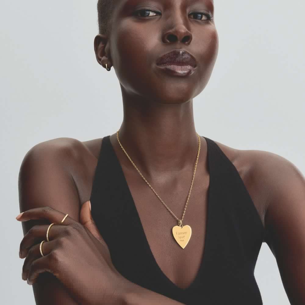 Iegravējamais apjomīgais sirds kulons