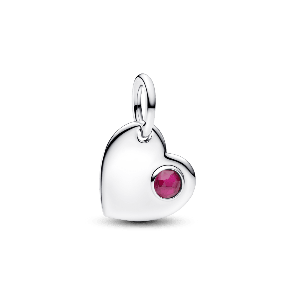 Jūlija gravējamais sirds formas sarkanā akmens amulets