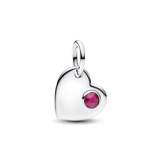 Jūlija gravējamais sirds formas sarkanā akmens amulets