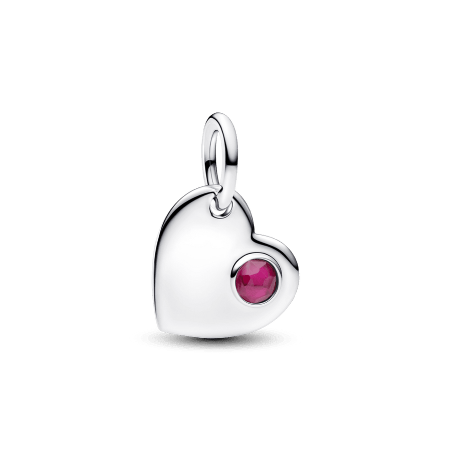 Jūlija gravējamais sirds formas sarkanā akmens amulets