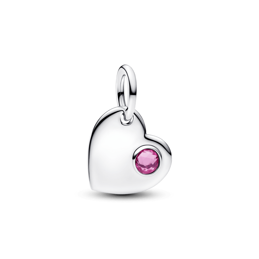 Iegravējams sirds rozā akmeņa amulets