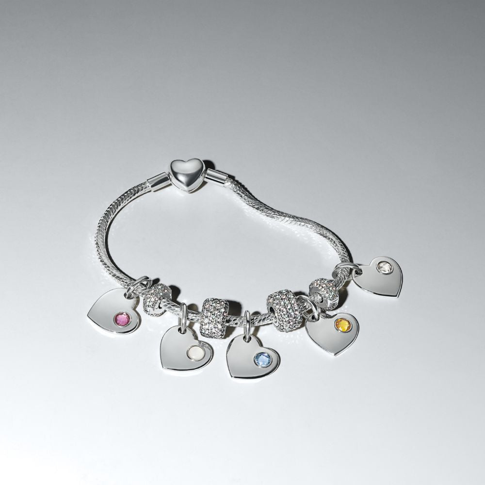 Iegravējams sirds rozā akmeņa amulets