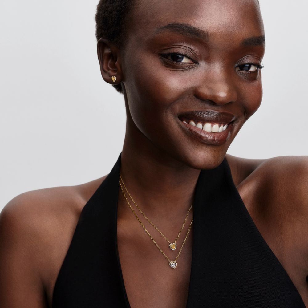 Gravējamā sirds formas Halo kaklarota