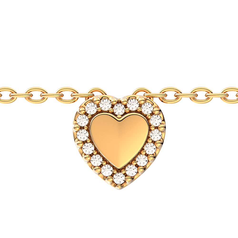 Gravējamā sirds formas Halo kaklarota