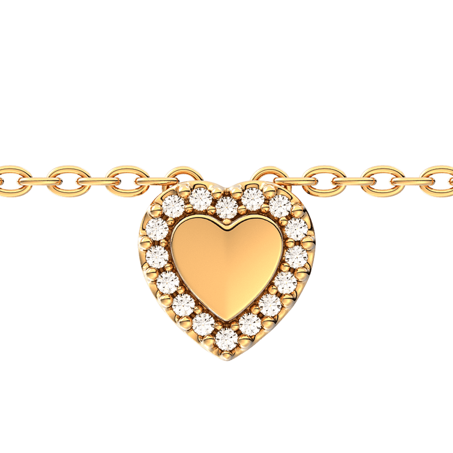 Gravējamā sirds formas Halo kaklarota