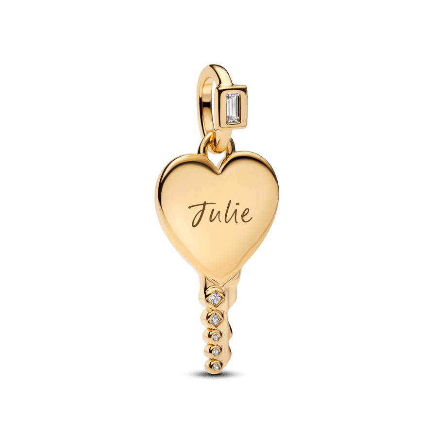 Gravējamais sirds formas atslēgas kulons