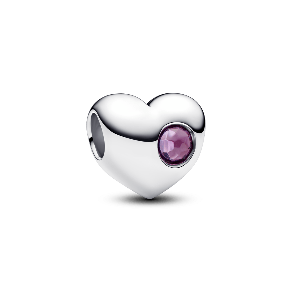 Iegravējamais violetā akmentiņa sirds amulets