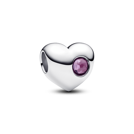 Iegravējamais violetā akmentiņa sirds amulets