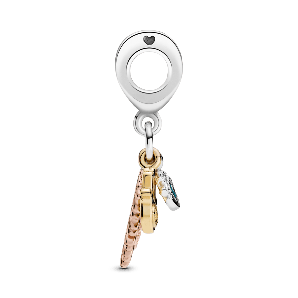 Piekarināms, garīgumu simbolizējošs Hamsa amulets ar visu redzošās acs un spalvas motīvu