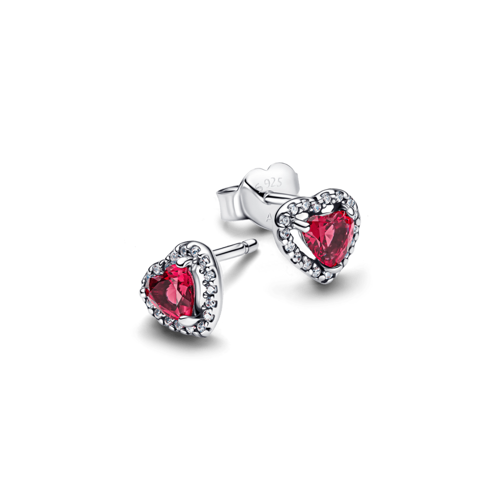 Uzlaboti sarkanas sirds formas auskari