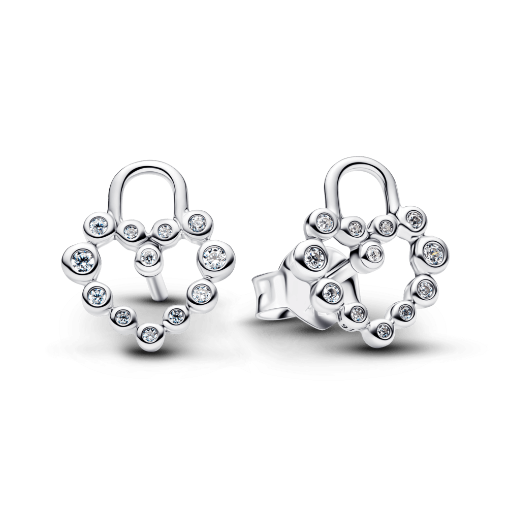 Mirdzoši sirds formas piekaramās slēdzenes auskari