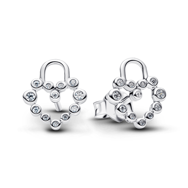 Mirdzoši sirds formas piekaramās slēdzenes auskari