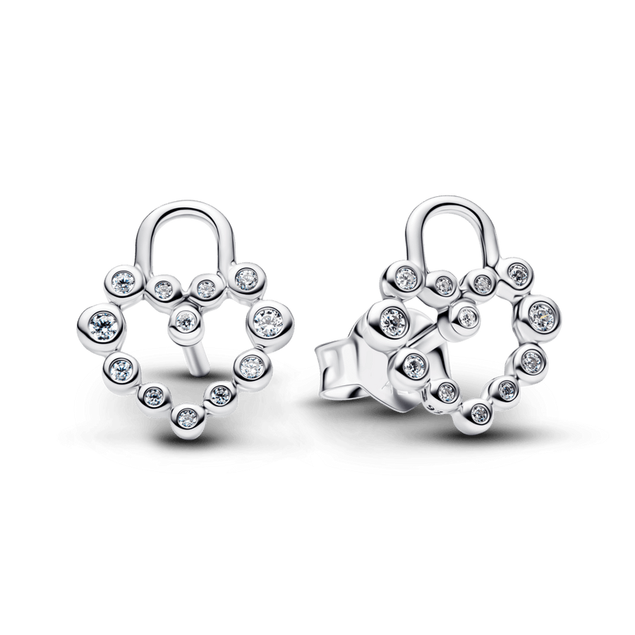 Mirdzoši sirds formas piekaramās slēdzenes auskari