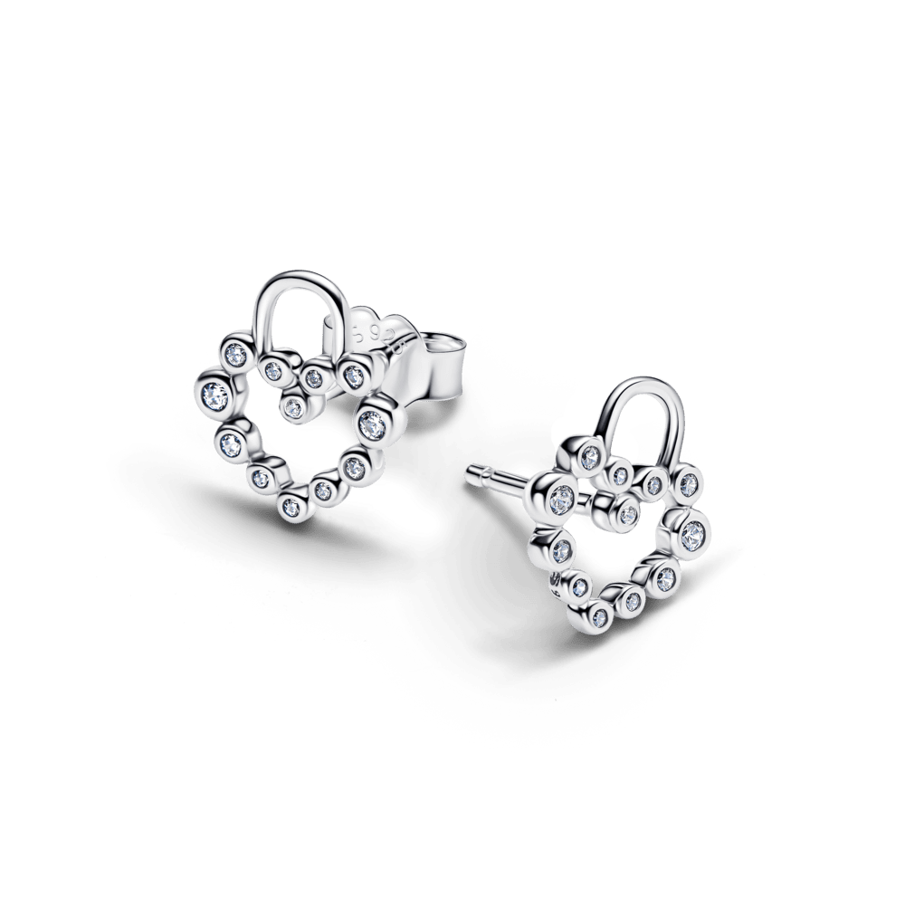 Mirdzoši sirds formas piekaramās slēdzenes auskari