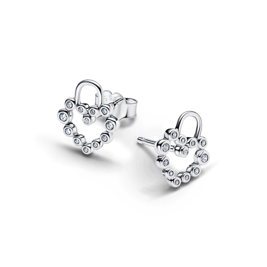 Mirdzoši sirds formas piekaramās slēdzenes auskari