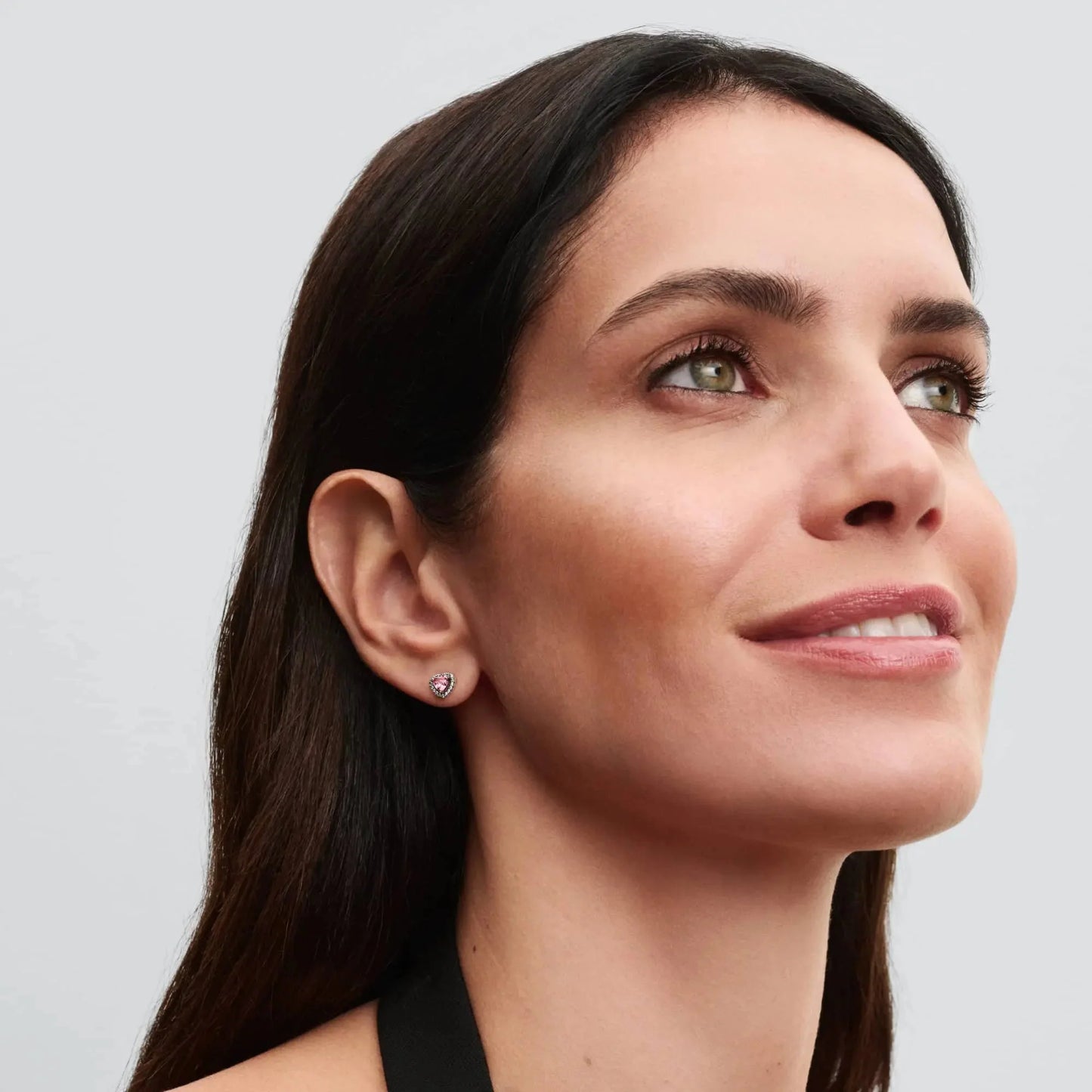 Uzlaboti rozā sirds stīpiņu auskari