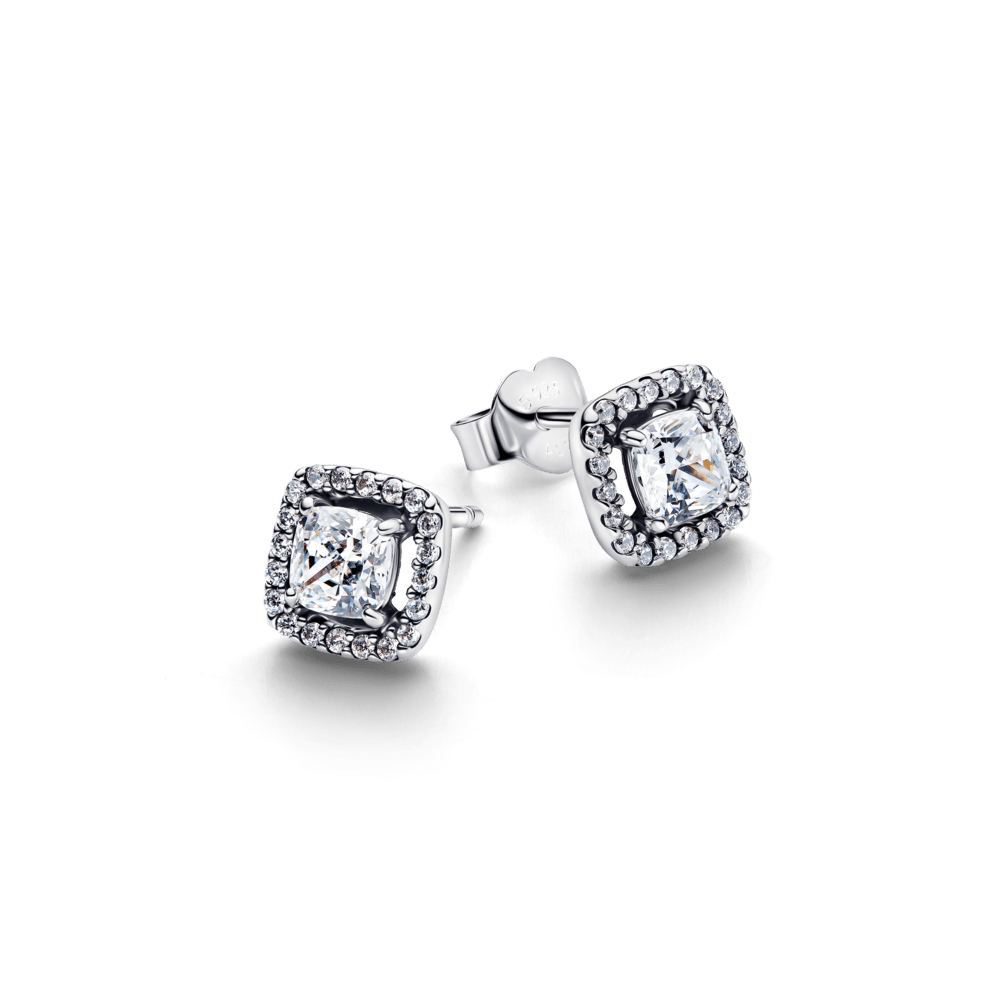 Dāvanu komplekts: Halo kulona Collier kaklarota & Kvadrātveida Halo kniedes auskari