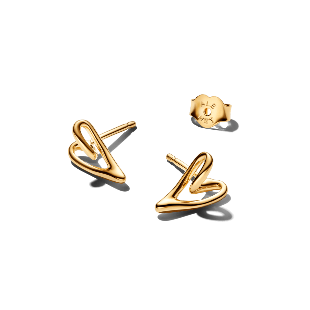 Organiskas formas sirds formas auskari