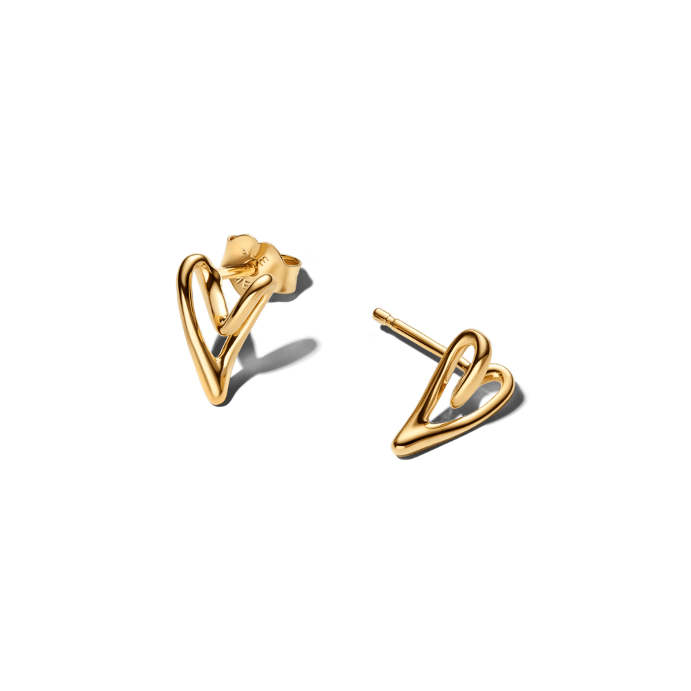 Organiskas formas sirds formas auskari