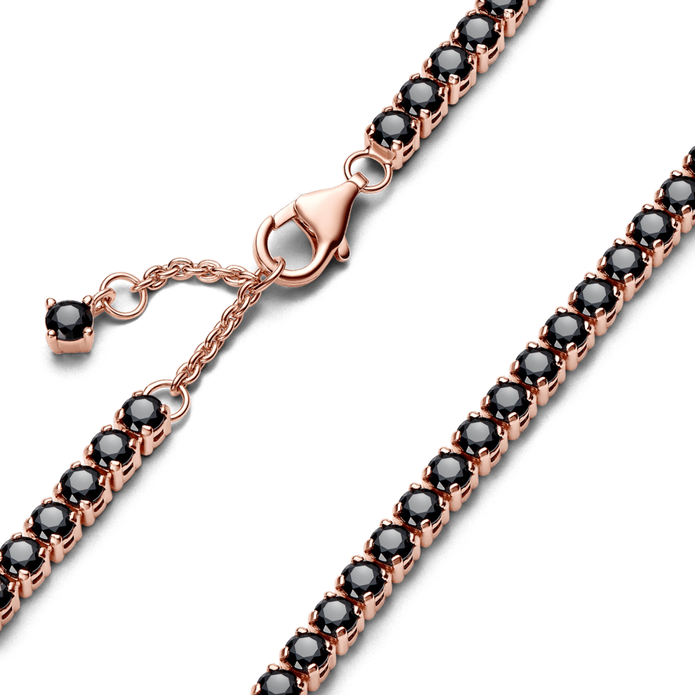 Melna spīdīga tenisa rokassprādze