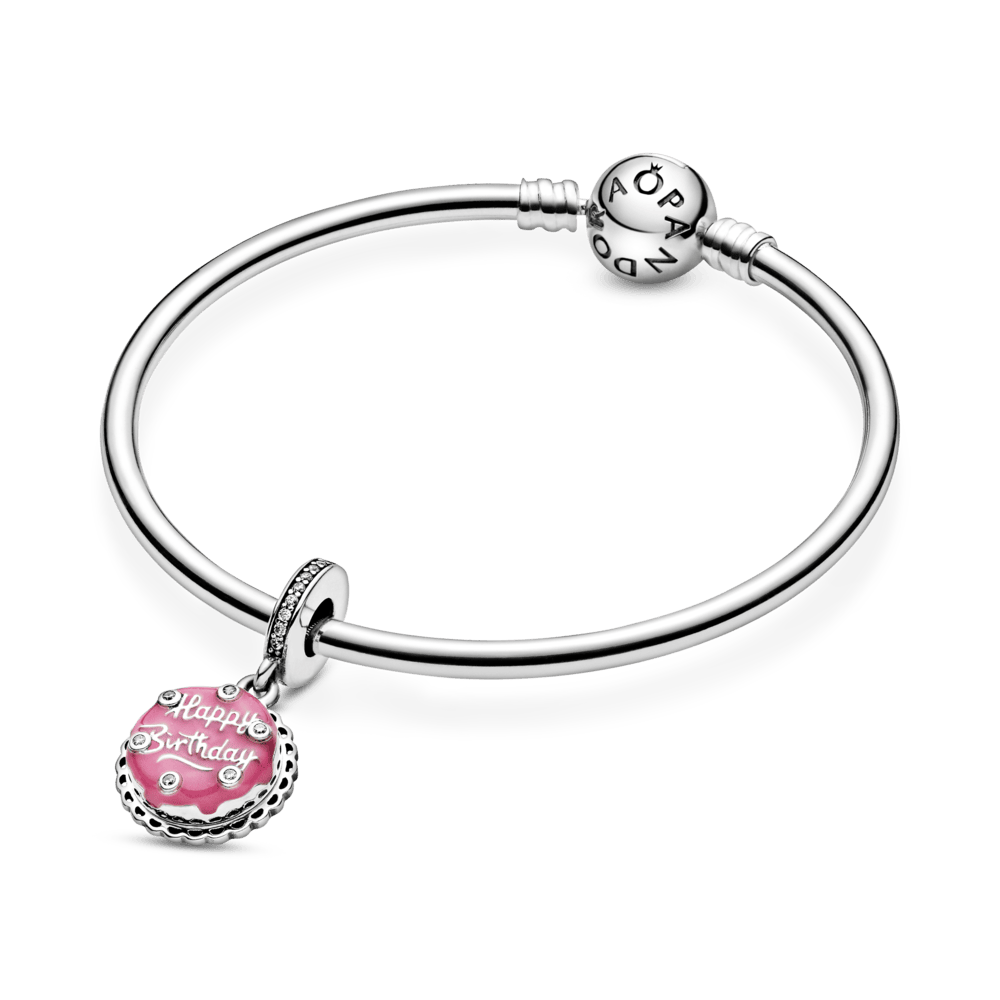 Piekarināms rozā dzimšanas dienas kūkas amulets