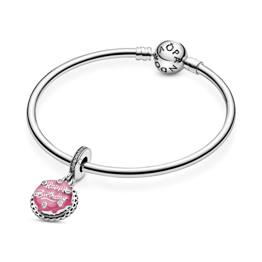 Piekarināms rozā dzimšanas dienas kūkas amulets