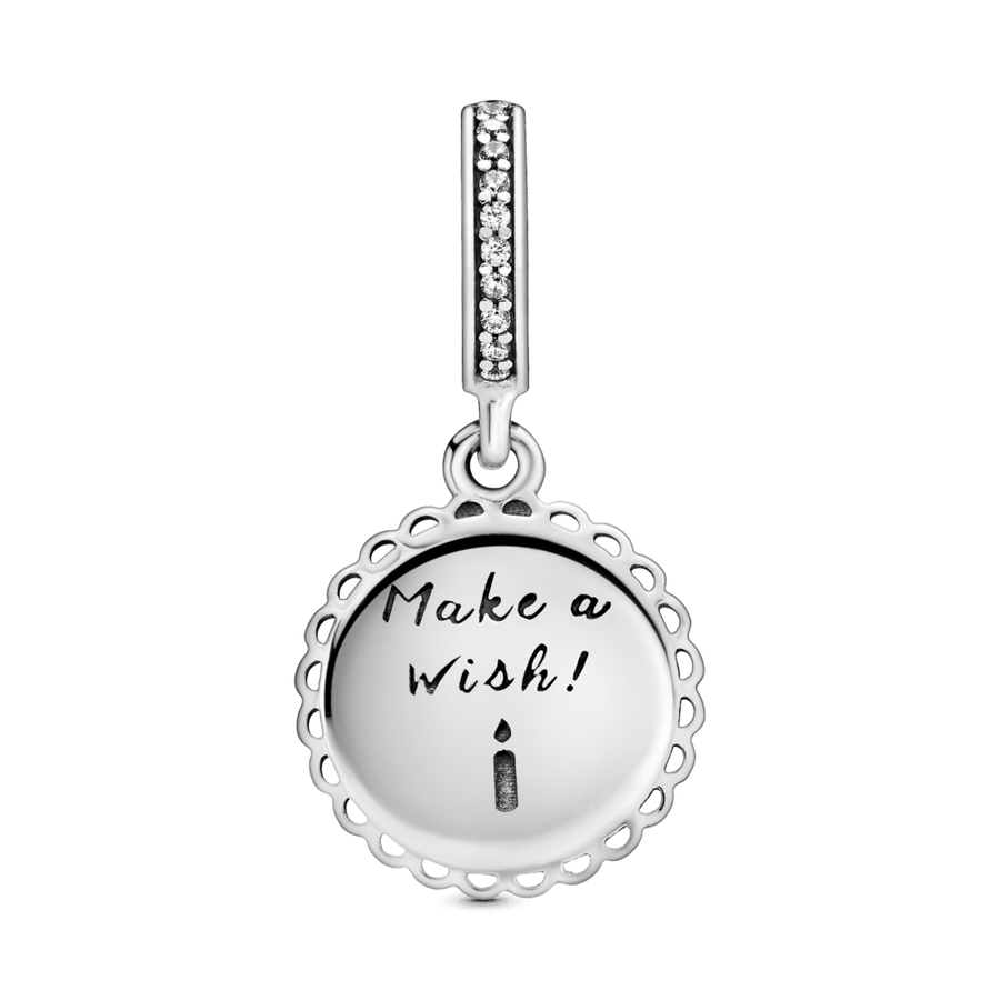 Piekarināms rozā dzimšanas dienas kūkas amulets