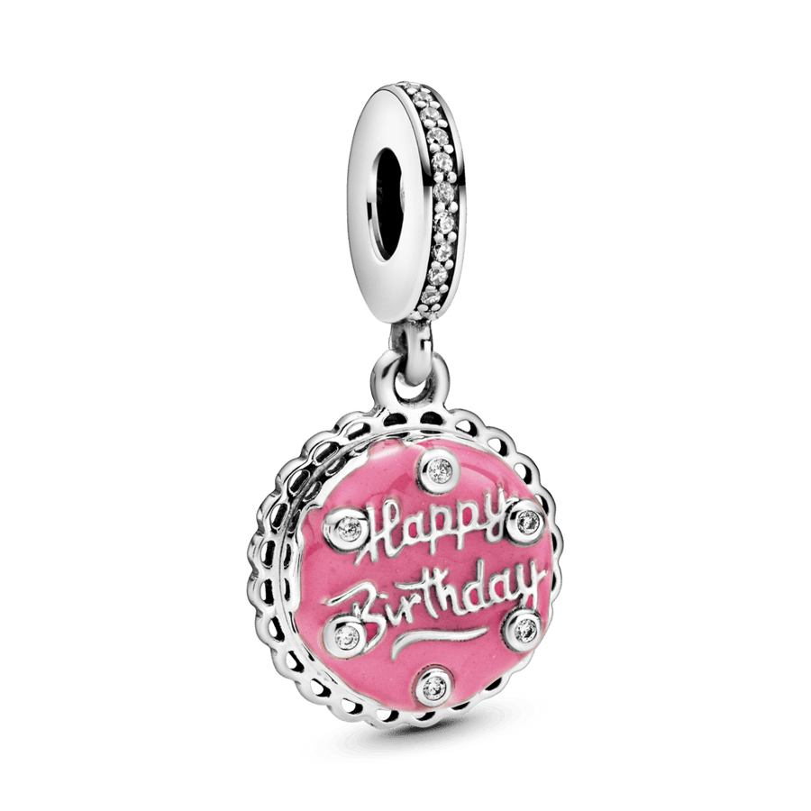 Piekarināms rozā dzimšanas dienas kūkas amulets