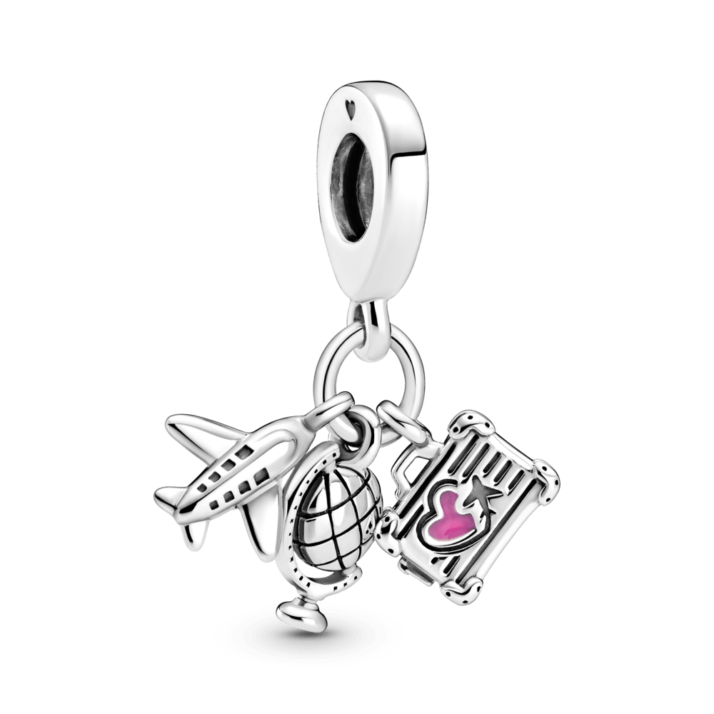 Piekarināmais lidmašīnas, globusa un čemodāna amulets