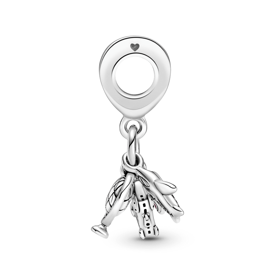 Piekarināmais lidmašīnas, globusa un čemodāna amulets