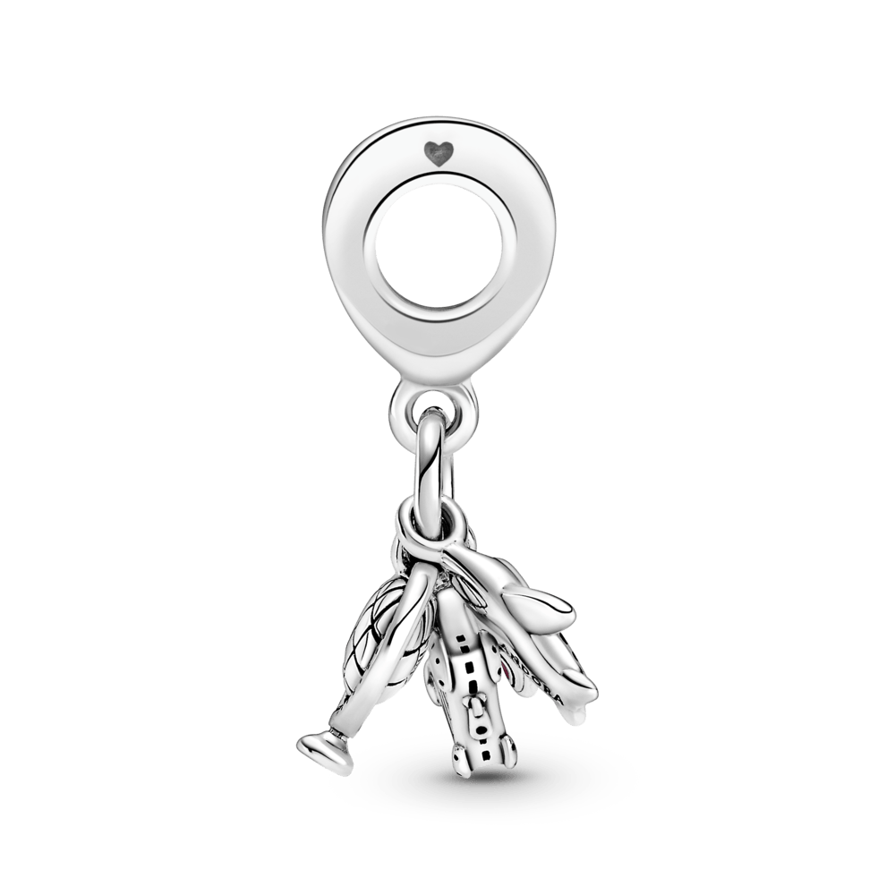 Piekarināmais lidmašīnas, globusa un čemodāna amulets