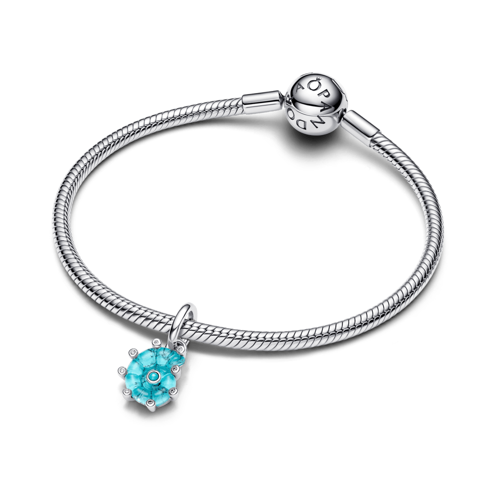 Zila Murano stikla Jūras gliemeža amulets