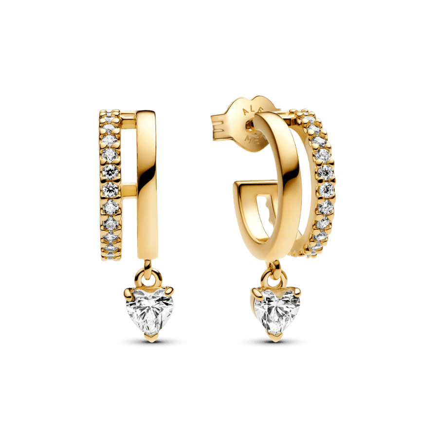 Nokareni sirds stīpiņu auskari