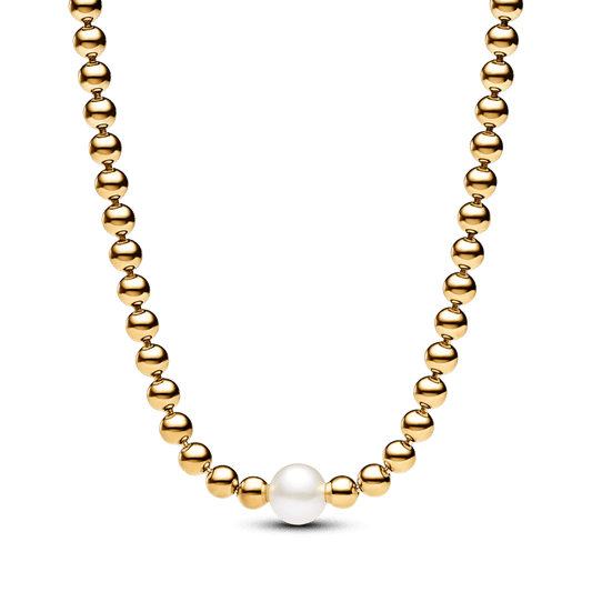 Kaklarota ar apstrādātu, mākslīgi kultivētu saldūdens pērli un krellēm