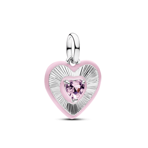 Starojošs rozā sirds medaljona amulets